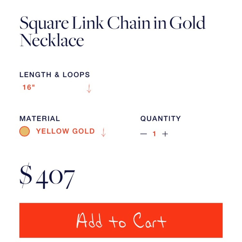 Marla Aaron 14k Yellow Gold Square Link Chain - Picture 3 of 4